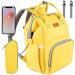 NEVEQ BABILY WICKING PACK BAY SACH FOR TRAVE winding bag Large capacity multi -compartment travel backpack waterproof fan baby flash roller yellow