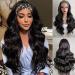 GDWIGS 22 inch Long Wavy Headband Wig for Black Women - Synthetic 180% Density Body Wave Full Ends - Heat Resistant and Glueless Headband Wig - Buy Online on GoSupps.com