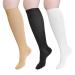 Radsocken 3 Pairs Compression Socks for Women Men Surgical Compression Stockings Flight Socks Knee High Support Socks for Sport Pregnancy Nursing Varicose Veins Travel Work 20-25 mmHg