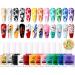 Born Pretty Nail Stamping Polish Fingernail Stamp Polish Set Manicure Print Nail Polish for Stamping Plates 12 Colors Bulk Nail Polish Set Gift Collection