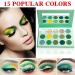 QIUFSSE 15-Color Green Eyeshadow Palette - Highly Pigmented Matte & Glitter Shades for Long-Lasting, Blendable Makeup - Perfect for Women, Christmas, Halloween - Buy Online on GoSupps.com