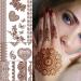 HennaTattoos  Henna Temporary Tattoos Brown Waterproof Tattoo stickers for Women Wedding Party Festivals  & Parties Decoration Suppliers 6Sheets