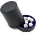 Luck Lab Black Leather Dice Cup with Lid and 6 Pearl Dice - Blue Velvet Interior - Ideal for Liars Dice, Farkle, Yahtzee - Buy Online on GoSupps.com