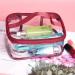Travel Makeup Bag Set - 2 Pack Clear PVC Zippered Cosmetic Organizers (Wine Red, Navy) - Buy Online on GoSupps.com