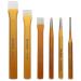 LIVTE 6Pcs Cold Chisel Set, Durable Steel Flat Chisel-Flat Chisel, Cone Chisel, Center Chisel, Cylindrical Chisel with Canvas Bag, Heavy Duty Chisels Set for Brickwork, Concrete, Metal, Stone,etc