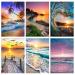 6 Pack Diamond Painting Kits 5D Diamond Art Kits for Adults Full Drill Diamond Paintings Kit Crafts for Adults Kids Beginners DIY Beach Diamond Painting Packs Gem Art Home Wall Decor 11.8x15.7inch