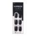 KISS imPRESS Color Press-On Manicure Gel Nail Kit PureFit Technology Short Length “All Black” Polish-Free Solid Color Mani Includes Prep Pad Mini File Cuticle Stick and 30 Fake Nails
