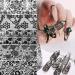 Retro Holographic Nail Art Foil Transfer Stickers - Black Lace Flower Designs | Nail Art Supplies for Women | Floral Manicure Decorations (10 Sheets) - Buy Online on GoSupps.com