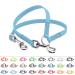 BioThane coupling for two dogs 0.3m long cyan/turquoise width selectable coupling leash 0.3 meters cyan/turquoise