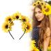 Yellow Headband Flower Wreath Women Girls Beach Wedding Travel Carnival Party Headpiece Headband with Sunflowers Flowers Hair Band Headpiece Flowers Hair Band Sunflowers Headband