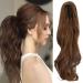 FXYTK Claw on Ponytail Clip in Ponytail Hair Extensions Hair Piece Clip on Pony Tail Hair Extension Claw Jaw Ponytail Extensions 18" Curly Light Auburn 18 Inch-Curly Light Auburn-18" Curly
