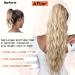 Shop Porsmeer 75cm Wavy Curly Ponytail Extension - Clip In Hair Part for Women | Blond Mix Platinum and Chestnut Brown Options - Perfect for Afro Hair & Stylish Braid Looks - Buy Online on GoSupps.com