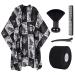 Waterproof Hair Cutting Cape Barber Cape for Men Haircut Cape Hair Cape for Haircuts Salon Cape Barber Neck Strip Barber Brush Neck Duster Hair Comb Clip Set Barber Tools (5PCS / (64" x 56") 56" x 64" /5pcs Black