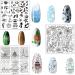 JEEWHEET 12pcs Nail Stamping Templates Plate Set for Nail Art - Summer Rose, Flower, Animal, Mandala, Mermaid, Christmas Designs - Includes Scraper, Silicone Stamper, Storage Bag - Stamping Plates - Buy Online on GoSupps.com