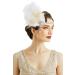 BABEYOND 1920s Headband Women Gatsby Costume Accessories 21s Flapper Feather Hairband Accessories White