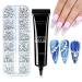 Makartt Nail Rhinestone Glue Gel Kit 15g Super Adhesive Nail Gel with Nail Crystal Rhinestone Nail Glue Gel Kit for Rhinestones Crystal Stones Jewels Nail Rhinestone Gel Kit-04
