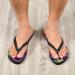 Purple Flamingo Palm Leaf Flip Flops | Unisex Multi-Colored Sandals for Home Spa & Travel - Buy Online on GoSupps.com