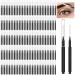 150 Pieces Micro Eyebrow Brush with Cap Brow Lamination Brush Eyebrow Spoolie Brush Comb Eyebrow Lash Lift Tools Lash Filler Eyelashes Extensions Eyebrows(Black)