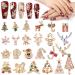 Noverlife 24PCS Christmas Nail Art Charms Alloy Mix Shapes 3D Xmas Nail Zircon Charm Christmas Nail Crystal Diamonds Luxury Flatback Nail Jewelry Rhinestones Shiny Winter Holiday Nail Art Decoration