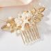 AW BRIDAL Ceramic Flower Gold Wedding Hair Combs for Brides - Bridal Hair Accessories for Women and Girls - Buy Online on GoSupps.com