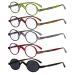 Eyekepper 5-Pack Readers Spring Hinge Temples Classic Mini Oval Round Reading Glasses Include Sun Reading Aid +2.00