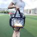Stadium Approved Clear Tote Bag | Adjustable Shoulder Strap | Zippered Top | Black | 12x12x6 - Buy Online on GoSupps.com