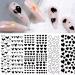 Black Hearts Nail Art Stickers for Nail Art Designs and Nail Decorations Self Adhesive Nail Decals for Women Girls Kids for Fingernails Acrylic Nails Decor (6 Sheets)