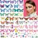 Coszeos 100Pcs Butterfly Temporary Tattoos for Kids Women Girls  Fake Colorful Butterflies Wings Flower Tattoo Stickers Art Waterproof for Face Body Arm Birthday Party Favors Makeup Supplies Gifts Butterfly01