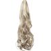 Long Short Claw Ponytail Hair Extension 18 Synthetic Straight Curly Hairpiece - Dark Brown Blonde Mix - Buy Online on GoSupps.com