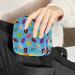 Stylish Menstruation Pad Bag with Zipper - Colorful Blue Donut Design for Women & Girls | Tampons & Napkin Storage - Buy Online on GoSupps.com