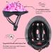 Asslen Kids Bike Helmet Set | Adjustable Toddler Helmet with Knee Elbow Pads | Sports Protective Gear for Boys Girls Ages 3-8 | Pink Star Design - Buy Online on GoSupps.com