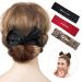 3 Pieces Hair Bun Maker Deft Bun for Hair Twister, Flexible Donut Hair Bun, Lazy Hair Curler Bun Clips, Fashion French Hairstyle, Hair Accessories for Women & Girls Kids (Black, Red, Leopard)