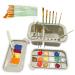 Simplify Asthetic Paint Palette - Paint Brush Cleaner with 10 Pieces Paint Brushes - Paint Brush Holder and Organizers with Palette for Acrylic - Brush Rinser for Watercolor and Water Based Paints