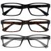 Opulize Unisex PEP Reading Glasses (4 Pack) +1.50 Diopters Black Brown Grey