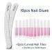 10pcs Nail Glues Extra Strong Quick Dry Adhesive For Natural or False Nails Art Tips Acrylic Gel to stick Diamantes Glitter Rhinestones transparent colour +2 Curved - Banana Nail Files - Buy Online on GoSupps.com