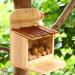 TRIXES Squirrel Feeding Station - Natural Wood, Opening Roof for Garden Wildlife - Buy Online on GoSupps.com