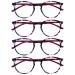 Opulize met reading glasses 4 Pack slim round frame spring hinges scratch-resistant purple Schildpatt Solide bracket men women rrrr60-5 +3.00 purple tortoise front cherry red poor +3.00 dioptries