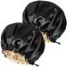 2PCS Satin Sleep Cap Adjustable Double-Sided Sleep Bonnet Bonnet Cap for Sleep (2 BLACK) M-XL 2 BLACK