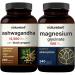 NatureBell Magnesium Glycinate Capsules 500mg & Ashwagandha 12,500 mg Equivalent with Black Pepper Bundle Pack | Chelated & Purified Mineral | Adaptogens Supplements for Relaxation