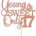 Young & Sweet Only 17 Cake Topper Happy 17th Birthday Cake Decoer I'm 17/17 Years Old Birthday Party Decorations Supplies Rose Gold Glitter - Buy Online on GoSupps.com