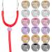 18 Pieces Bling Crystal Stethoscope Charms Stethoscope ID Name Tags Charmed Crystal Stethoscope Charms Nurse Accessories for Nurse Accessory Nurse Vet White Purple Pink Yellow Gold Gray