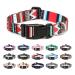 Mercano Dog Halison Complaint soft nylon comfort & robust patterned dog collar for small medium -sized dog puppies (m stem red) m stem red