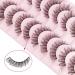 Russian Cat Eye False Eyelashes - 10 Pairs 3D Curly Natural Look Wispy & Fluffy Volume Lashes (LTJ22) - Buy Online on GoSupps.com
