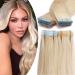 SEGO TAPE Extensions Real Hair Welled 14 inch/35cm 20 tape hair extension 50g with 10 PCs double-sided.