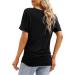 Ewedoos Women's V Neck T-Shirt - Ultra Soft Cooling Summer Top with Side Shirring | Black XL - Buy Online on GoSupps.com