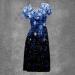 Women's Crew Neck Short Sleeve Stylish Printed Casual Dress Plus Size Leather Dresses for Work Plus Size Mesh Blue Small - Buy Online on GoSupps.com