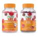 Lifeable Probiotic 2 Billion CFU Kids + Iron & Vitamin C Kids Gummies Bundle - Great Tasting Vitamin Supplement Gluten Free GMO Free Chewable Gummy