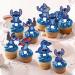 NIAYOU 24 Pcs Blue Cupcake Toppers- Blue Stitch Themed Cake Decorations Cartoon Happy Birthday Cupcake Toppers for Boys Girls Kids Birthday Party Supplies - Buy Online on GoSupps.com