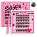 Self Adhesive Eyelashes 48Pcs Lash Clusters Self Stick Lashes Reusable Self-adhesive Lashes No Glue Cluster Lashes Easy for Use(Velvety D-10-18mix) 10-18 mix Velvety
