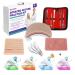 Advanced Practice Kit for Medical Students (35 Pcs)  Latest Generation of Most Complete Model Including: Tool Kit with Variety of Suture Threads 3 Top Quality Suture Pads (Education Only)